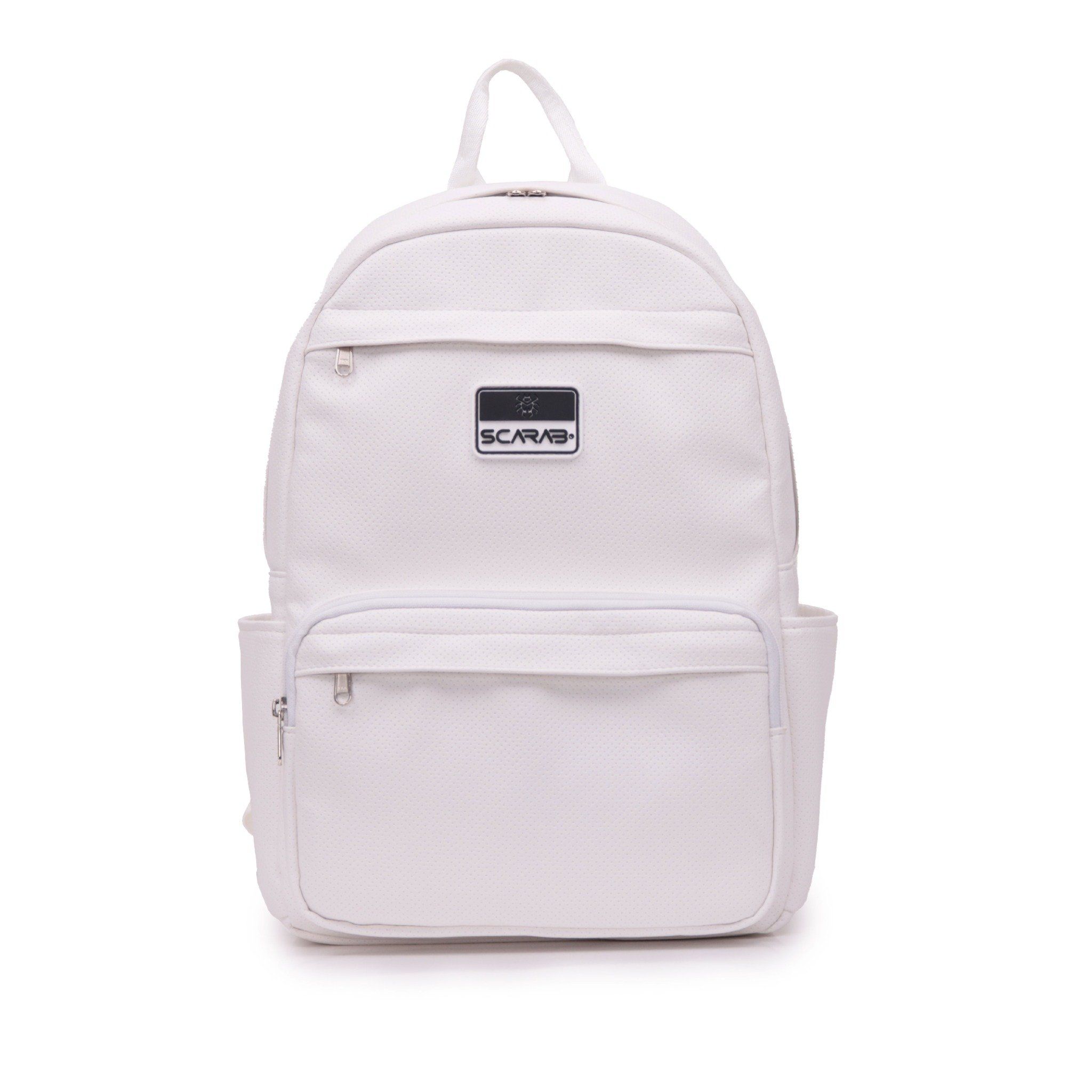  Multi Leather Backpack - White Dot 