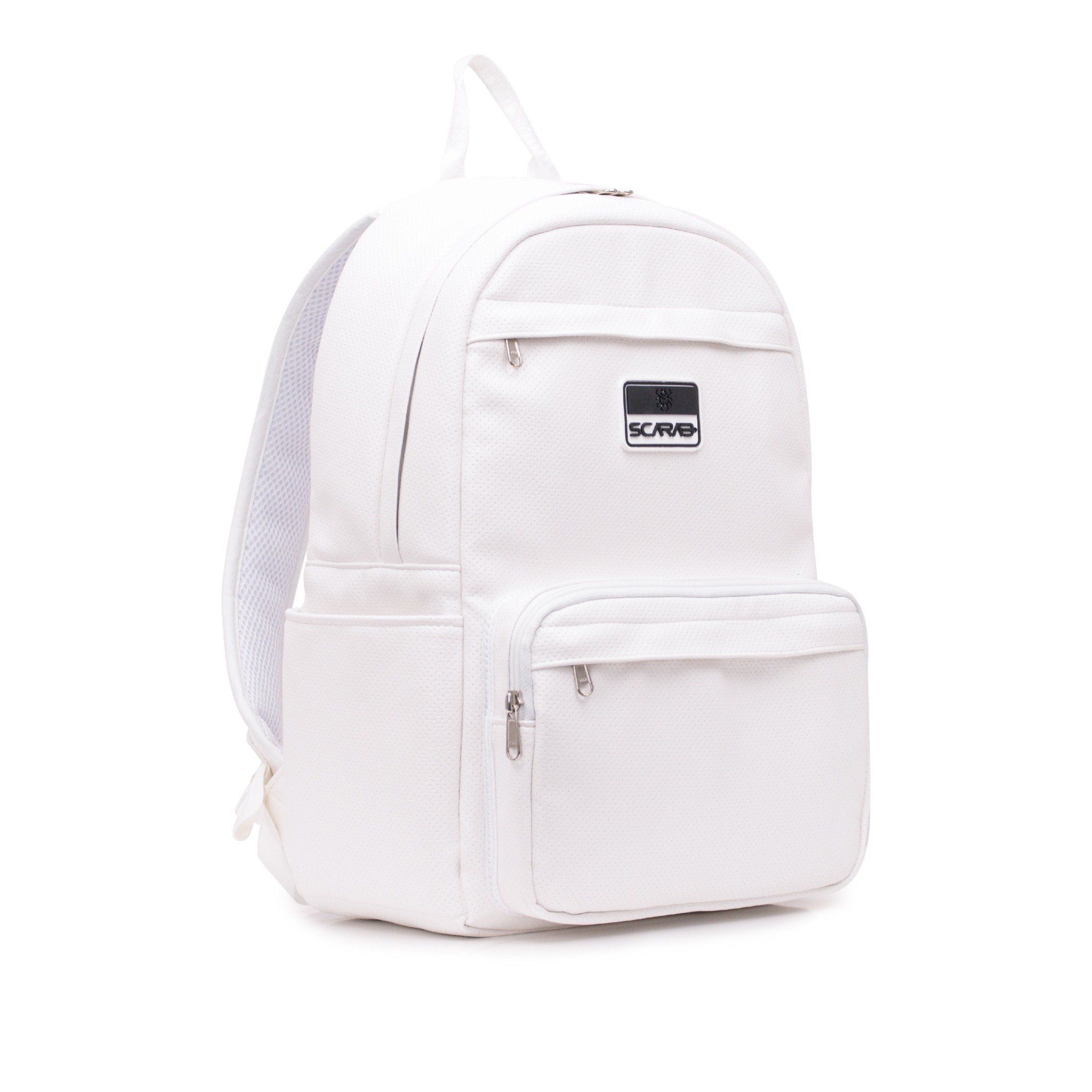  Multi Leather Backpack - White Dot 