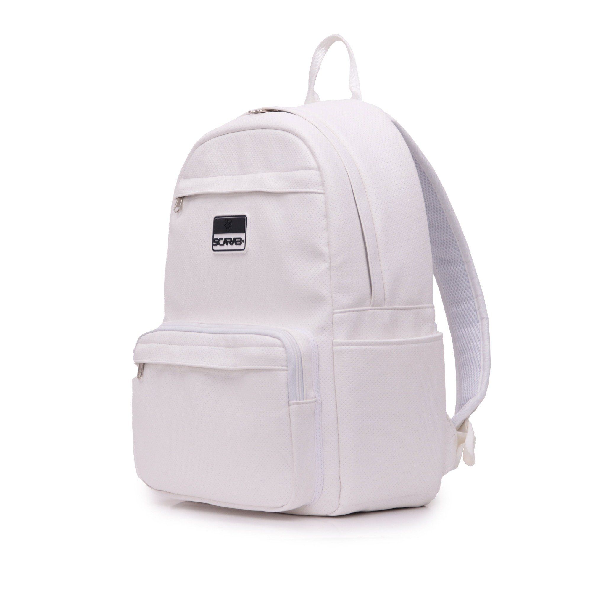  Multi Leather Backpack - White Dot 