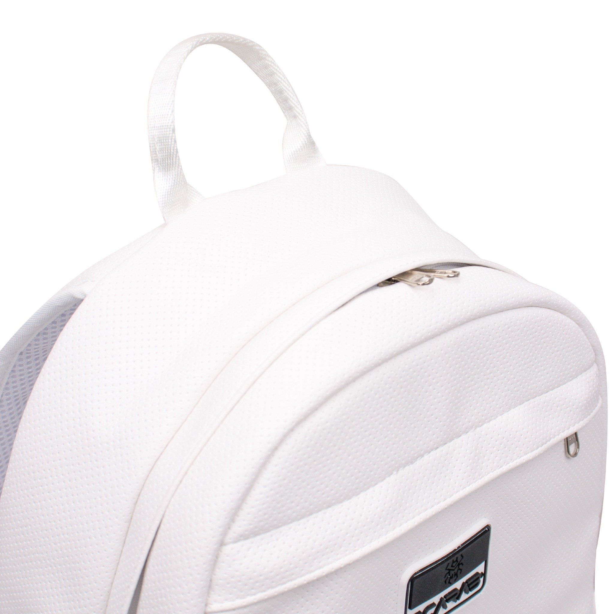  Multi Leather Backpack - White Dot 