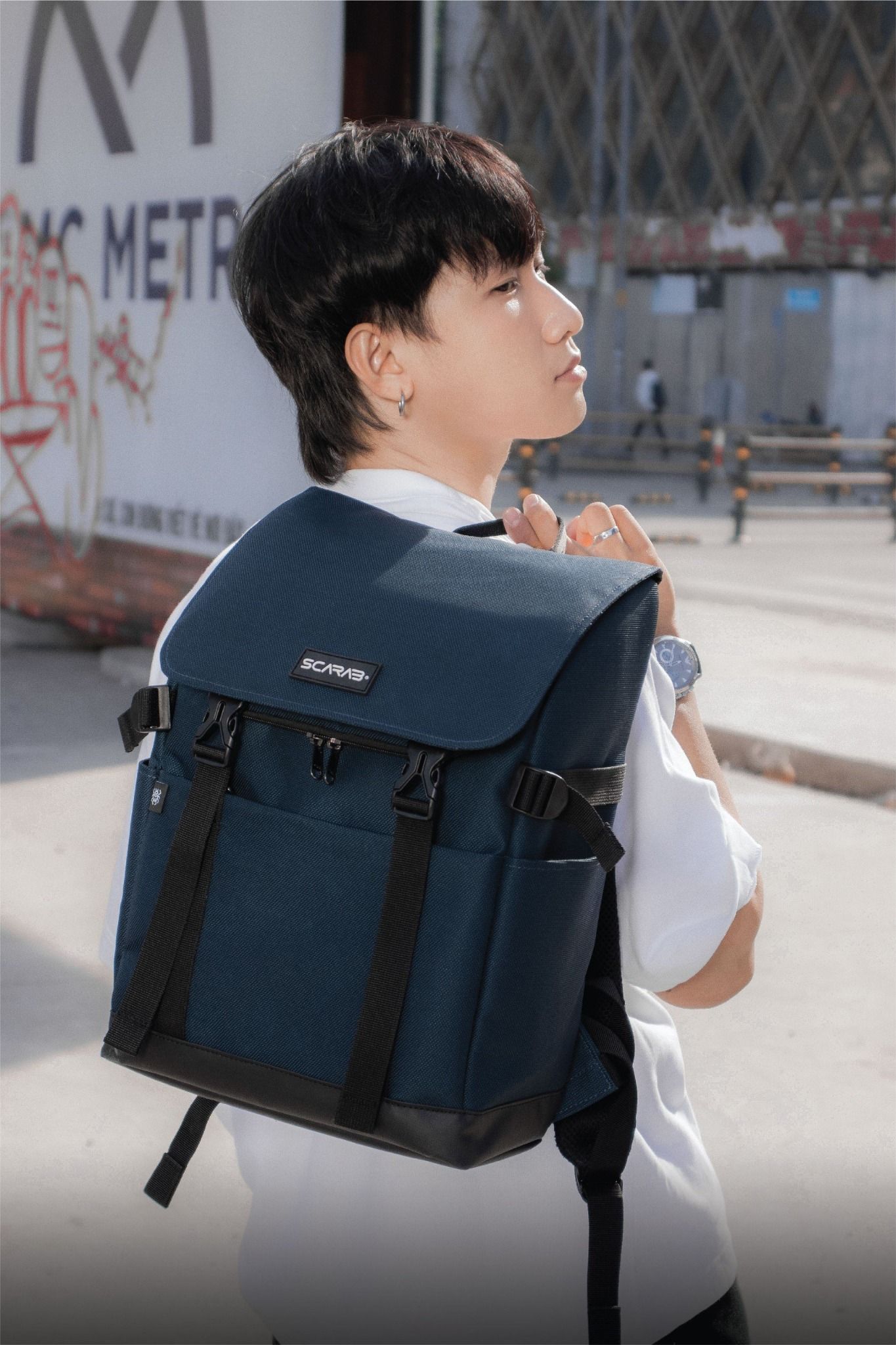  Urban Fabric Backpack - Charcoal Blue 