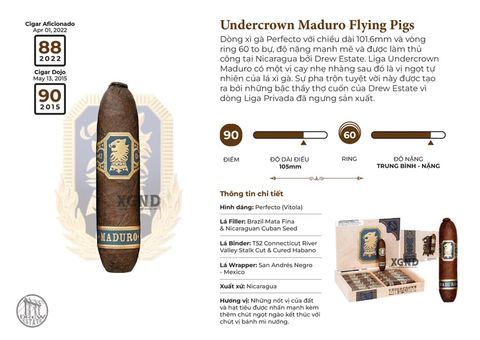 Cigar Undercrown Maduro Flying Pigs - Xì Gà Chính Hãng