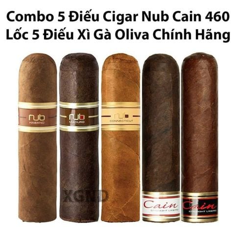 Combo 5 Điếu Cigar Nub Cain 460 Ngon Nhất - Lốc 5 Điếu Xì Gà Oliva Chính Hãng