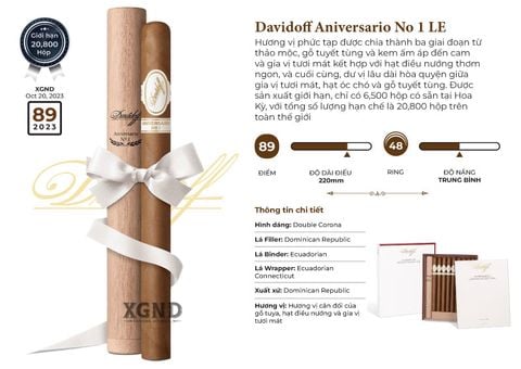 Cigar Davidoff Aniversario No 1 Limited Edition - Xì Gà Chính Hãng - Hộp 10 Điếu