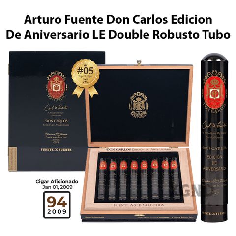 Cigar Arturo Fuente Don Carlos Edicion De Aniversario Limited Edition Double Robusto Tubo Chính Hãng