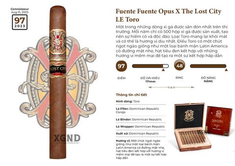 Cigar Fuente Fuente Opus X The Lost City Limited Toro Chính Hãng
