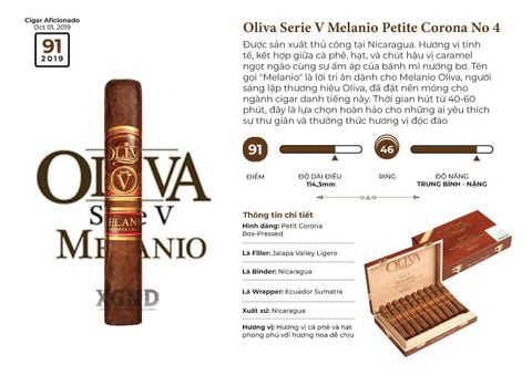 Cigar Oliva Serie V Melanio Petite Corona No 4 - Xì Gà Chính Hãng