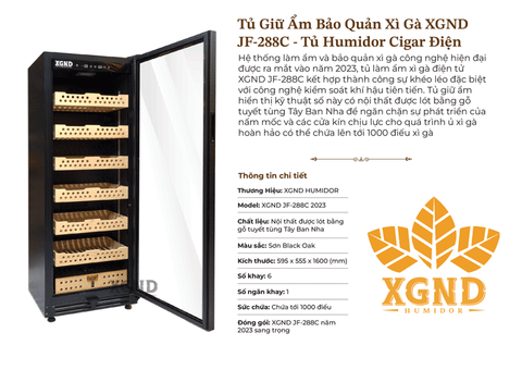 Tủ Bảo Quản Xì Gà XGND JF-288C - Humidor Điện Ủ Cigar Chuyên Dụng