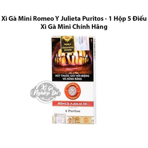 Xì Gà Cuba Mini Romeo y Julieta Puritos Chính Hãng - Hộp 5 Điếu