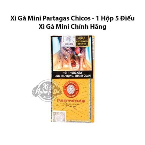 Xì Gà Cuba Mini Partagas Chicos Chính Hãng - Hộp 5 Điếu