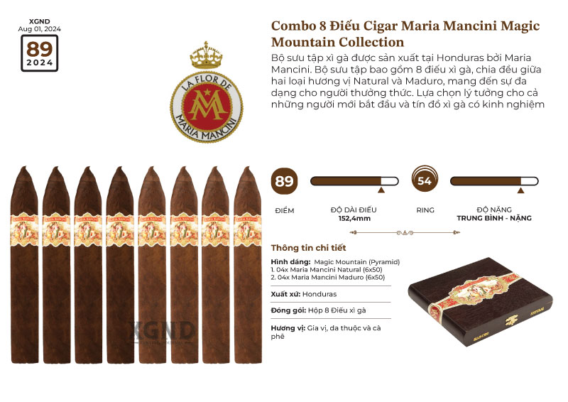 Combo 8 Điếu Cigar Maria Mancini Magic Mountain Collection - Xì Gà Chính Hãng