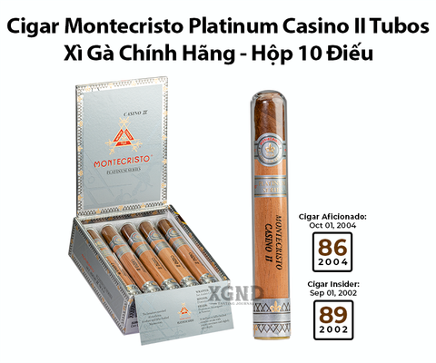 Cigar Montecristo Platinum Casino II Tubos - Xì Gà Chính Hãng