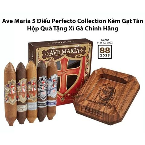 Cigar Ave Maria 5 Điếu Perfecto Collection Kèm Gạt Tàn - Hộp Quà Tặng Xì Gà Chính Hãng