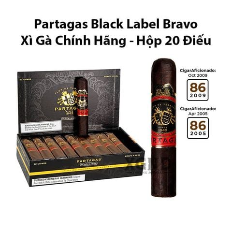 Cigar Partagas Black Label Bravo - Xì Gà Chính Hãng
