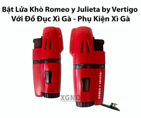 Bật Lửa Khò Romeo y Julieta Crusher Lighter by Vertigo Với Đồ Đục Xì Gà - Phụ Kiện Xì Gà