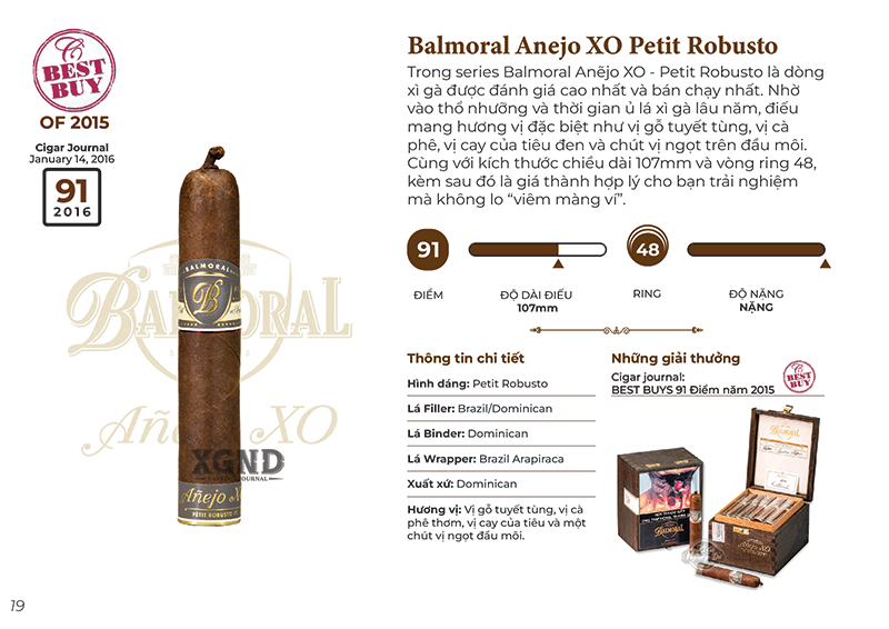 Cigar Balmoral Anẽjo XO Petit Robusto - Xì Gà Dominica Chính Hãng