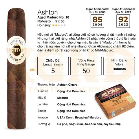 Cigar Ashton Aged Maduro No 10 - Xì Gà Chính Hãng