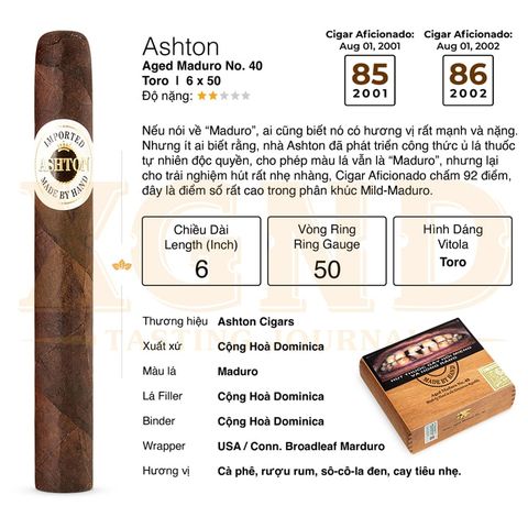 Cigar Ashton Aged Maduro No 40 - Xì Gà Chính Hãng