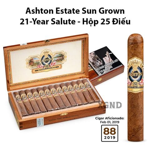 Cigar Ashton Estate Sun Grown ESG 21 Year Salute - Xì Gà Chính Hãng