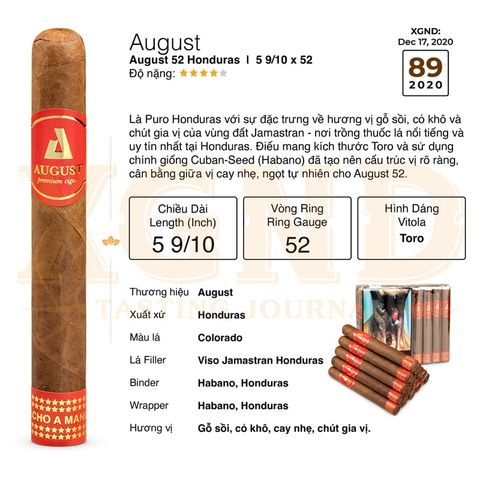 Cigar August 52 - Xì Gà Honduras Chính Hãng