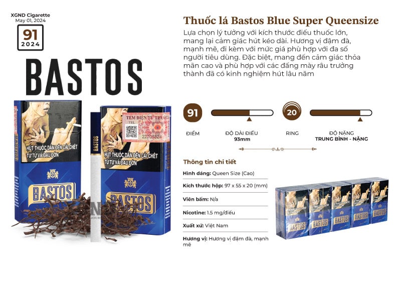 Thuốc lá Bastos Blue Super Queensize - Thuốc Lá Bastos Xanh Queensize Chính Hãng