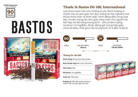 Thuốc lá Bastos Đỏ 10K International Edition - Thuốc Lá Bastos Đỏ Chính Hãng