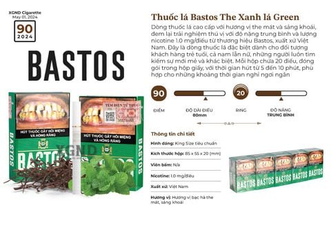 Thuốc lá Bastos The Xanh lá Green - Bastos Xanh Deluxe Chính Hãng