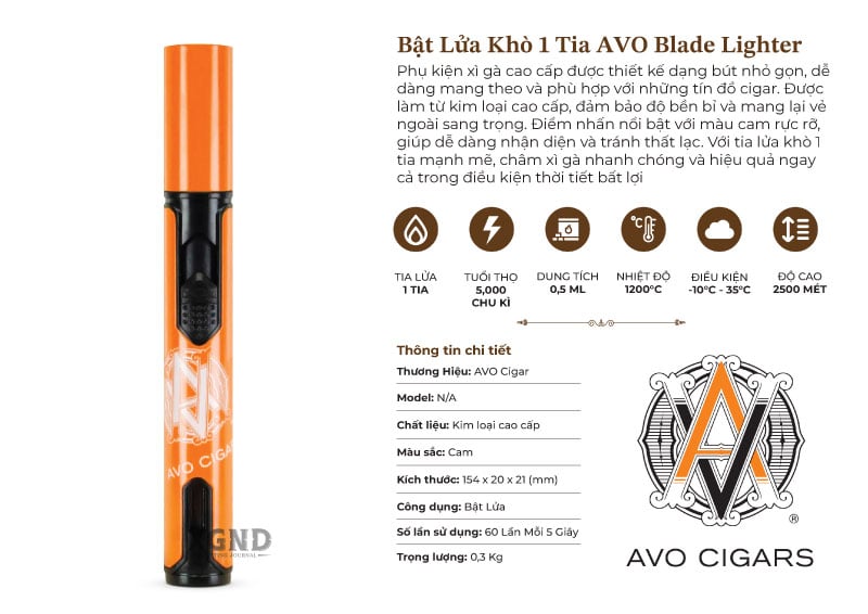 Bật Lửa Khò 1 Tia AVO Blade Lighter