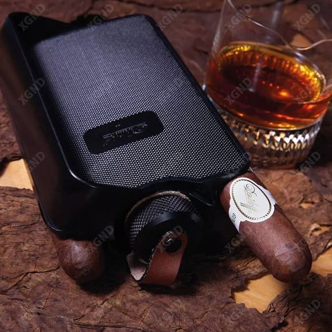Bình Rượu Đựng 2 Điếu Xì Gà Davidoff Discovery Cigar Flask Chính Hãng