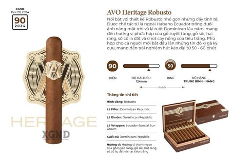 Cigar AVO Heritage Robusto - Xì Gà Chính Hãng