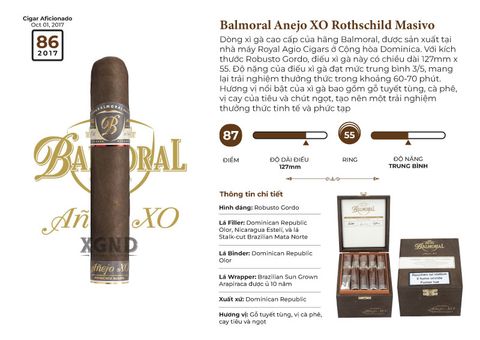 Cigar Balmoral Anejo XO Rothschild Masivo - Xì Gà Dominica Chính Hãng