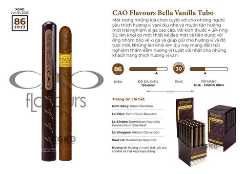 Cigar CAO Flavours Bella Vanilla Tubo - Xì Gà Chính Hãng