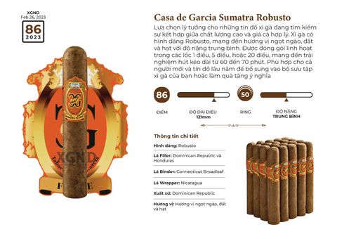 Cigar Casa de Garcia Sumatra Robusto - Xì Gà Chính Hãng