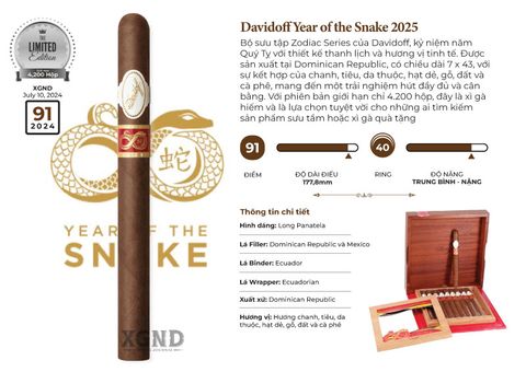 Cigar Davidoff Year of the Snake 2025 - Xì Gà Chính Hãng