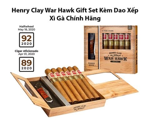 Cigar Henry Clay War Hawk Gift Set Kèm Dao Xếp - Xì Gà Chính Hãng