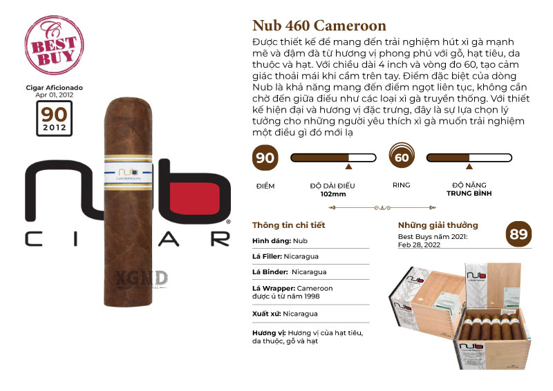 Cigar Nub 460 Cameroon - Xì Gà Chính Hãng