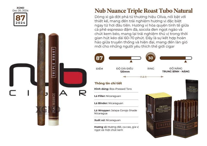 Cigar Nub Nuance Triple Roast Tubo Natural