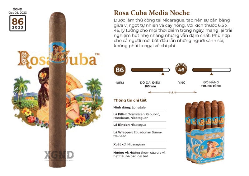 Cigar Rosa Cuba Media Noche - Xì Gà Chính Hãng
