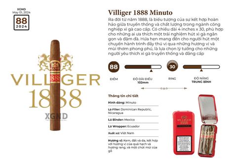 Cigar Villiger 1888 Minuto - Xì Gà Dominica Chính Hãng