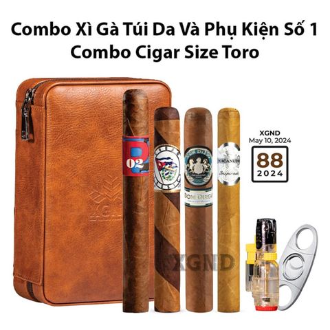 Combo Xì Gà Túi Da Và Phụ Kiện Số 1 - Combo Cigar Size Toro
