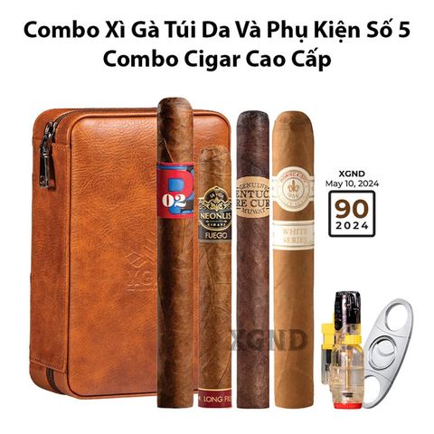 Combo Xì Gà Túi Da Và Phụ Kiện Số 5 - Combo Cigar Cao Cấp