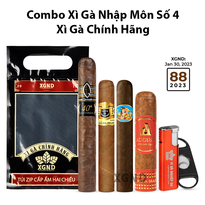 Combo Xì Gà Nhập Môn No 4 - Xì Gà Dành Cho Người Mới Kèm Túi Ủ XGND