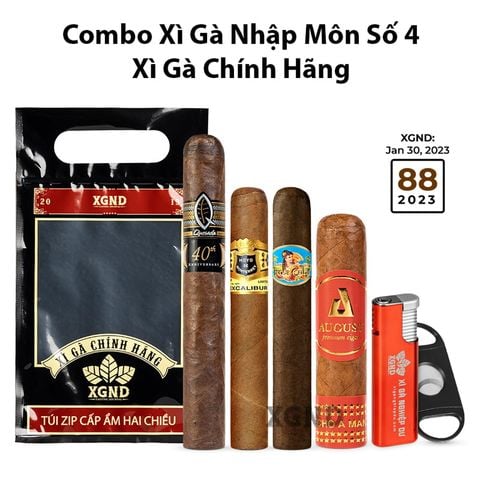 Combo Xì Gà Nhập Môn No 4 - Xì Gà Dành Cho Người Mới Kèm Túi Ủ XGND