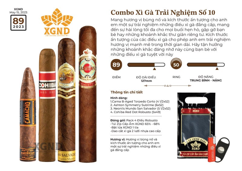 Combo Xì Gà Trải Nghiệm Số 10 - Combo Cigar Size Lớn Ring To