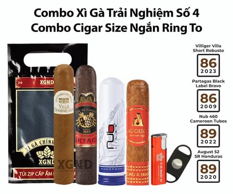 Combo Xì Gà Trải Nghiệm Số 4 - Combo Cigar Size Ngắn Ring To