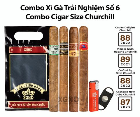Combo Xì Gà Trải Nghiệm Số 6 - Combo Cigar Size Churchill