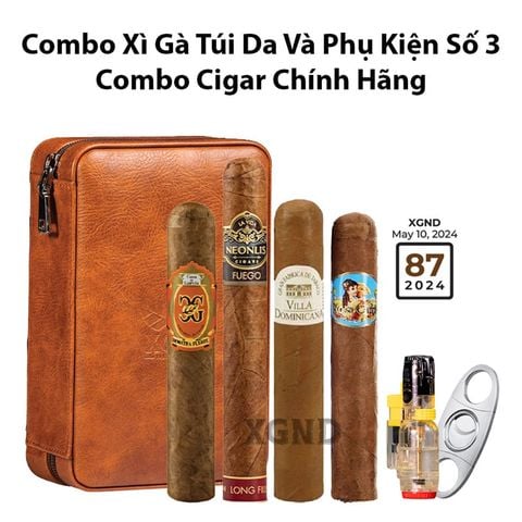 Combo Xì Gà Túi Da Và Phụ Kiện Số 3 - Combo Cigar Chính Hãng