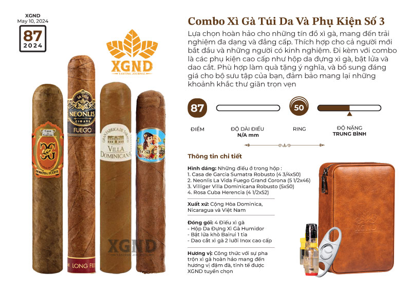 Combo Xì Gà Túi Da Và Phụ Kiện Số 3