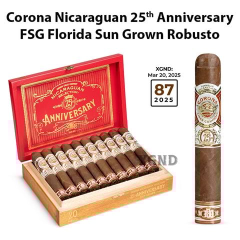Cigar Corona Nicaraguan 25th Anniversary FSG Sun Grown Robusto - Xì Gà Chính Hãng