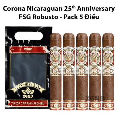 Cigar Corona Nicaraguan 25th Anniversary FSG Sun Grown Robusto - Xì Gà Chính Hãng